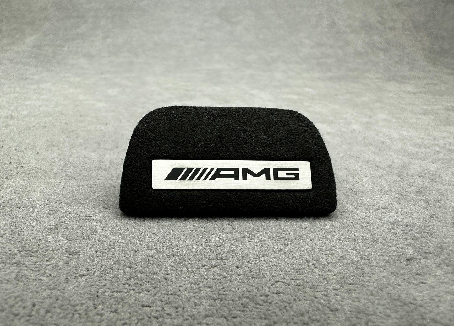 Premium AMG Black Leather Steering Wheel Emblem with Metal Insert for Mercedes
