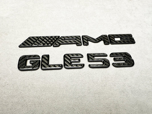 AMG GLE 53 carbon fiber trunk emblem badge for Mercedes GLE-Class, high-quality emblem, premium design