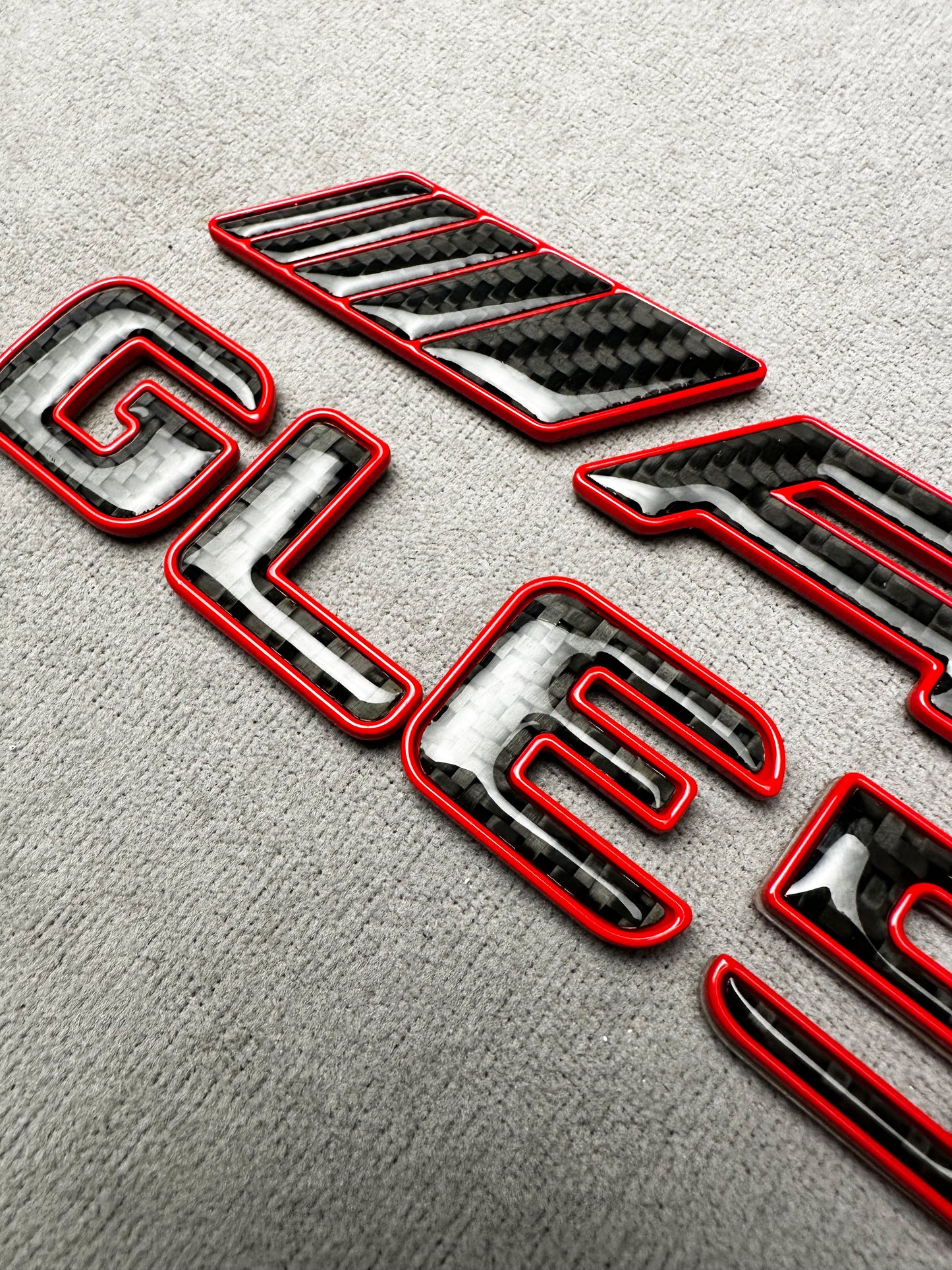 AMG GLE 53 red metal with carbon emblem for Mercedes trunk – premium quality upgrade