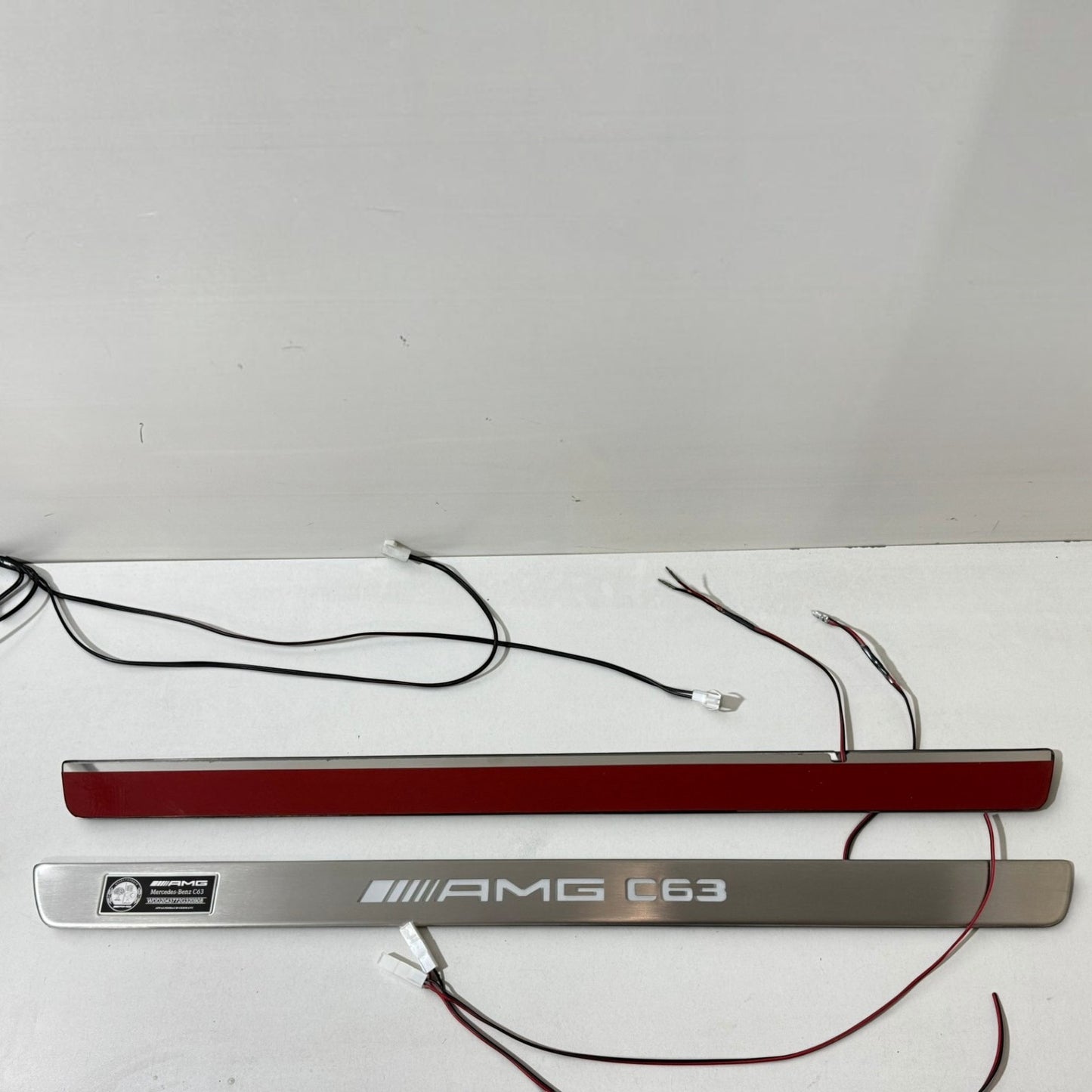 AMG LED White Door Sill Scuff Plates for Mercedes C-Class Coupe C204 C63 (2011–2015)