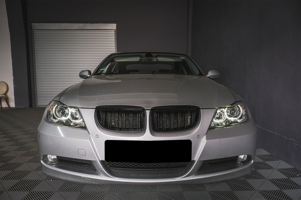 Angel Eyes Headlights Black for BMW 3 Series E90 E91 (2005–2011)