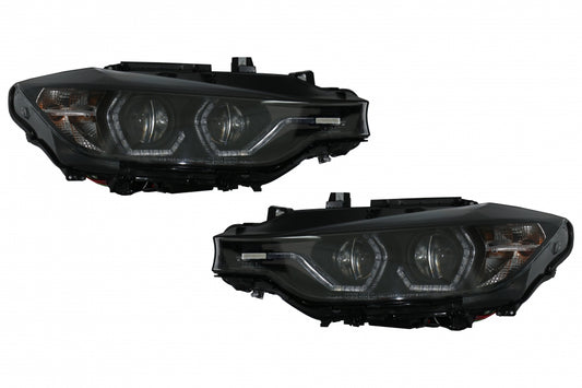 Angel Eyes Headlights LED DRL Black for BMW 3 Series F30 F31 LHD (2011–2015)