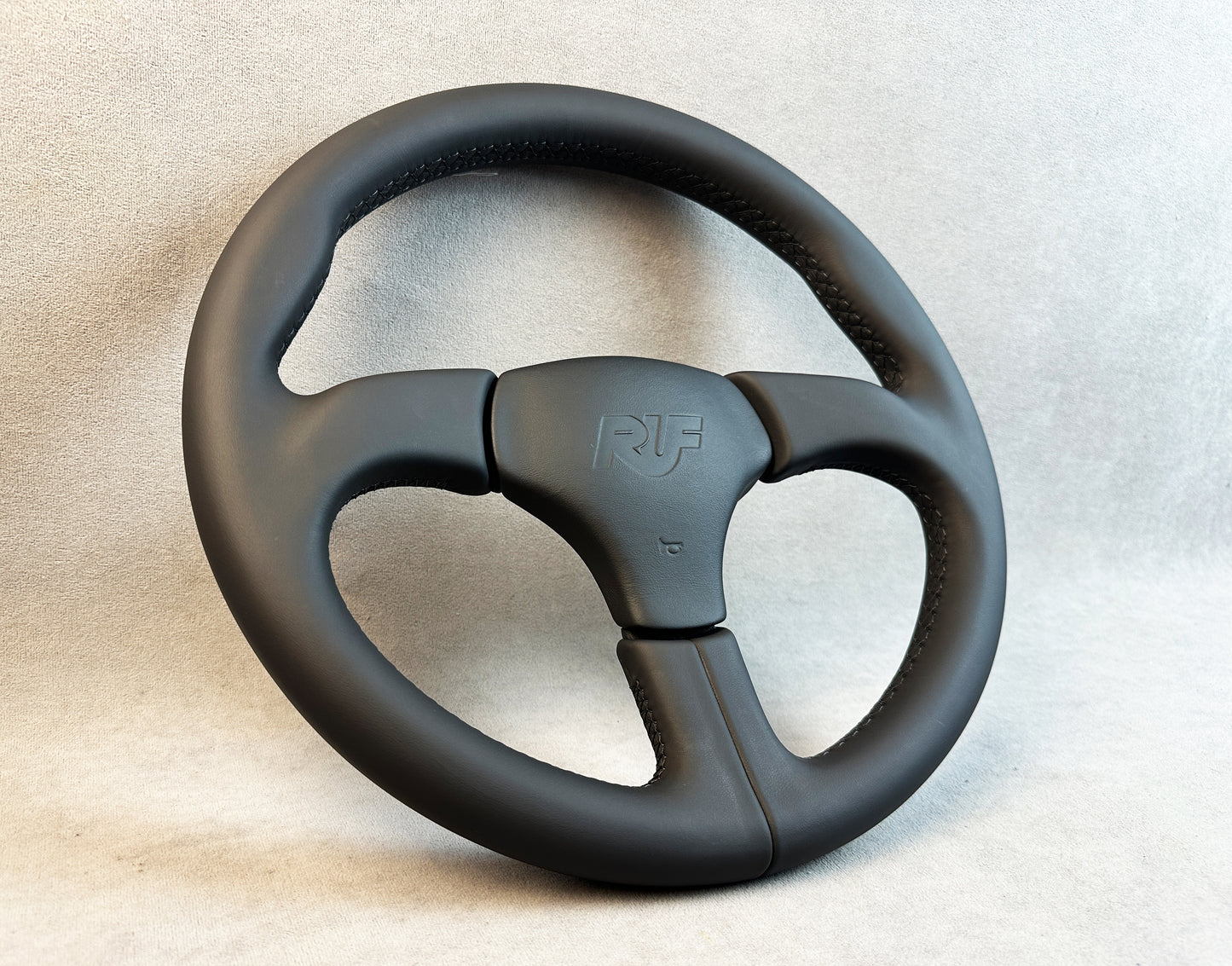 Porsche RUF black leather steering wheel with KBA70111 engraving