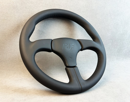 Porsche RUF black leather steering wheel with KBA70111 engraving