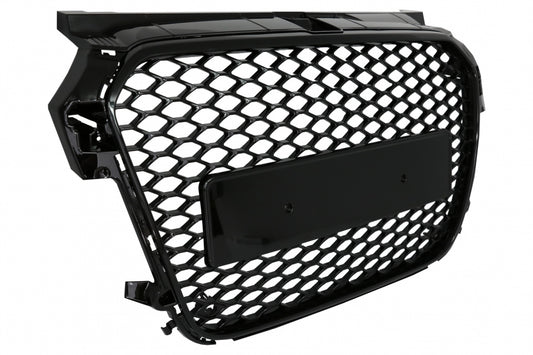 Badgeless Front Grille compatible with Audi A1 8X (2010-2014) RS1 Design Piano Black