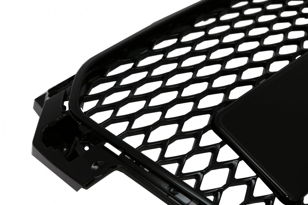 Badgeless Front Grille compatible with Audi A1 8X (2010-2014) RS1 Design Piano Black