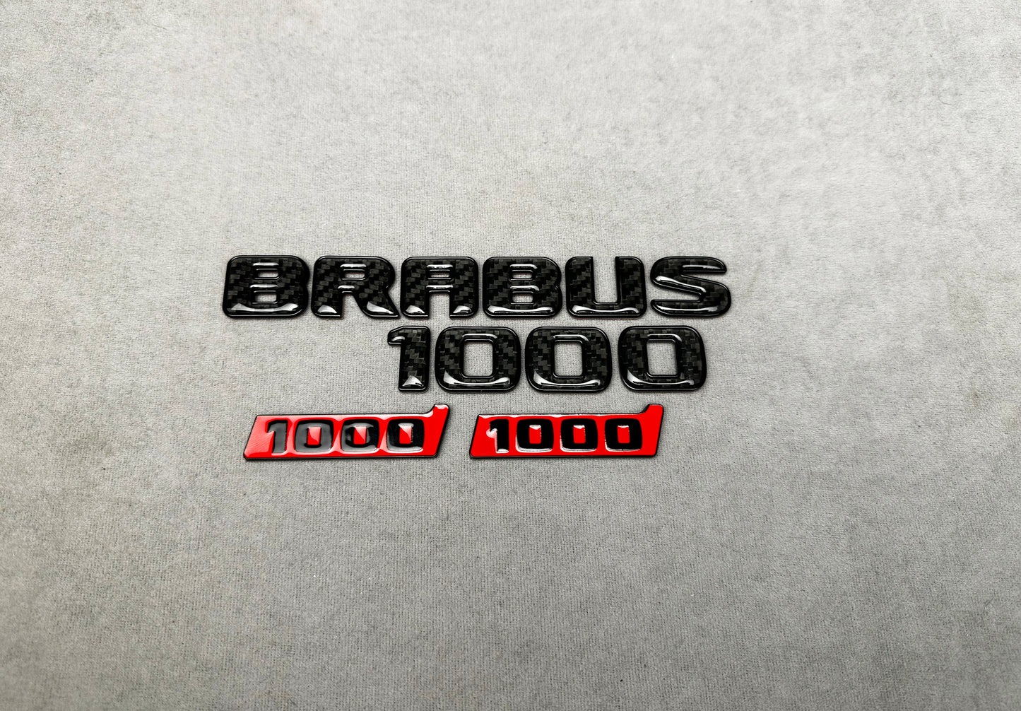 Brabus 1000 hood emblem with carbon and metal finish