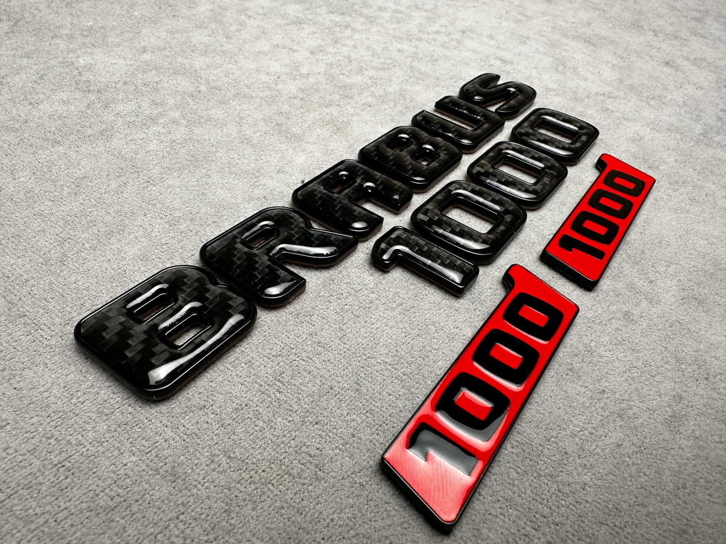 High-quality Brabus 1000 emblem set for Mercedes GT models