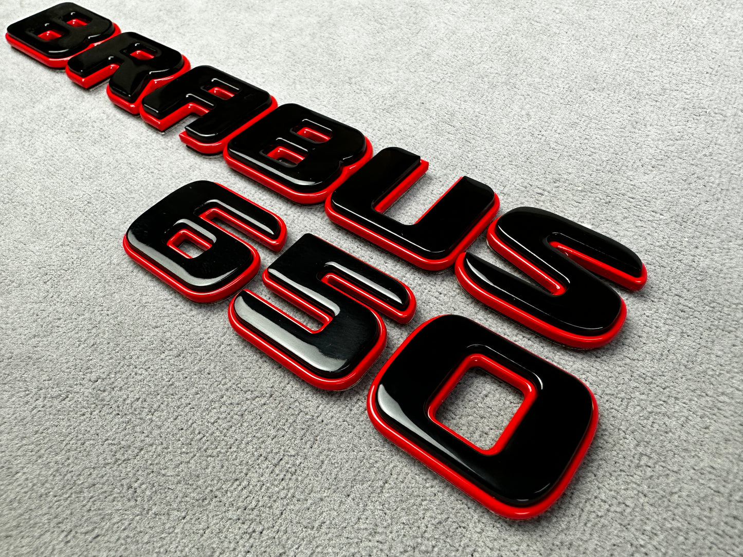 Brabus 650 red with black metal rear trunk emblem badge for Mercedes C-Class W205, premium quality and easy installation