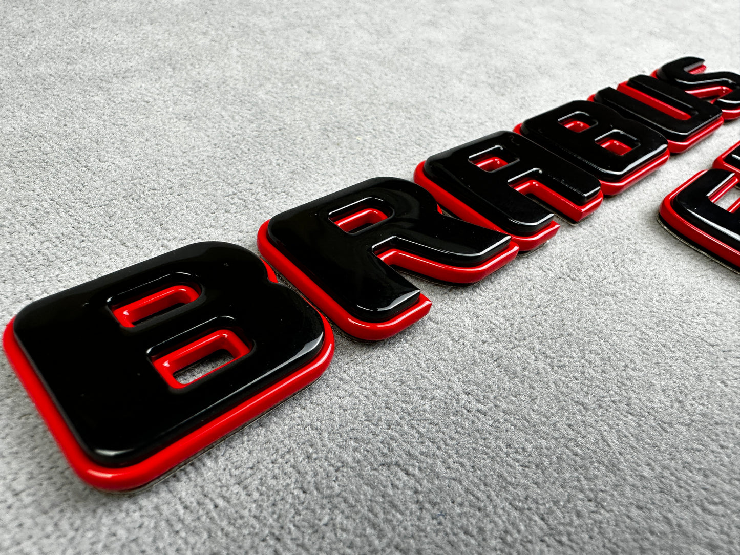 Brabus 650 red with black metal rear trunk emblem badge for Mercedes C-Class W205, premium quality and easy installation