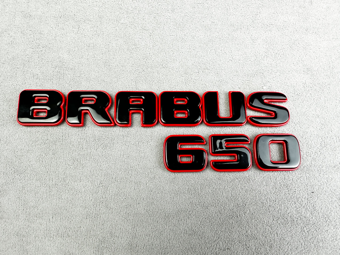 Brabus 650 red with black metal rear trunk emblem badge for Mercedes C-Class W205, premium quality and easy installation