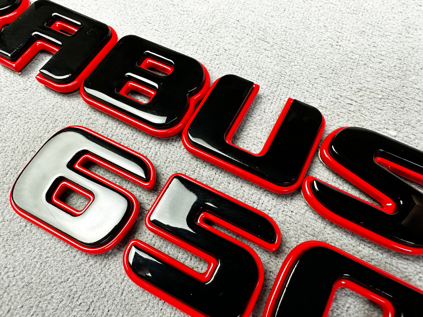 Brabus 650 red with black metal rear trunk emblem badge for Mercedes C-Class W205, premium quality and easy installation