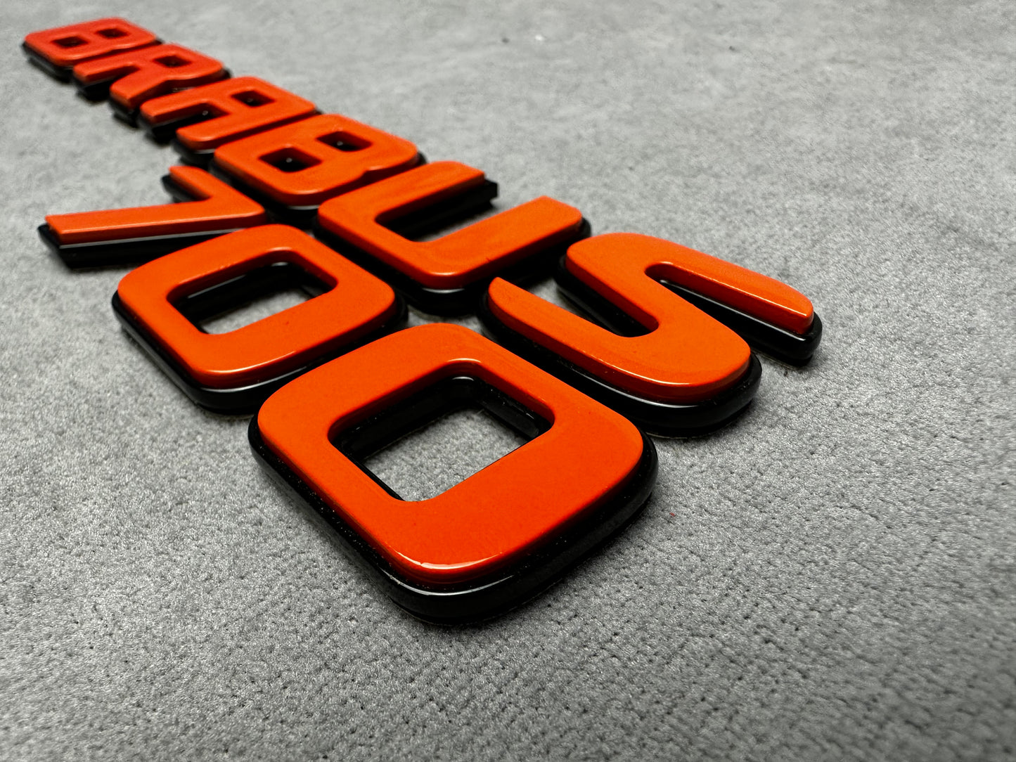 Brabus 700 emblem badge metallic orange with black for Mercedes rear trunk