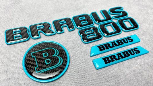 Brabus 800 Blue Metal with Carbon Emblem Badge Set for Mercedes G-Wagon W463A – premium quality exterior upgrade