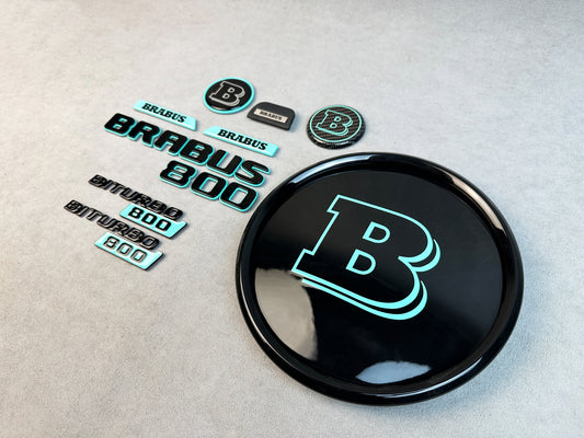 Brabus 800 trunk letters in Tiffany finish on G-Class rear