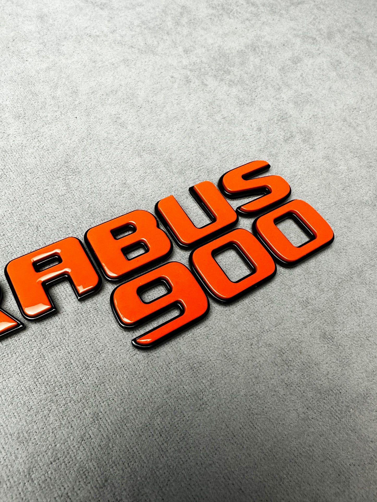 Brabus 900 orange with black emblem badge for Mercedes rear trunk, premium quality, easy installation