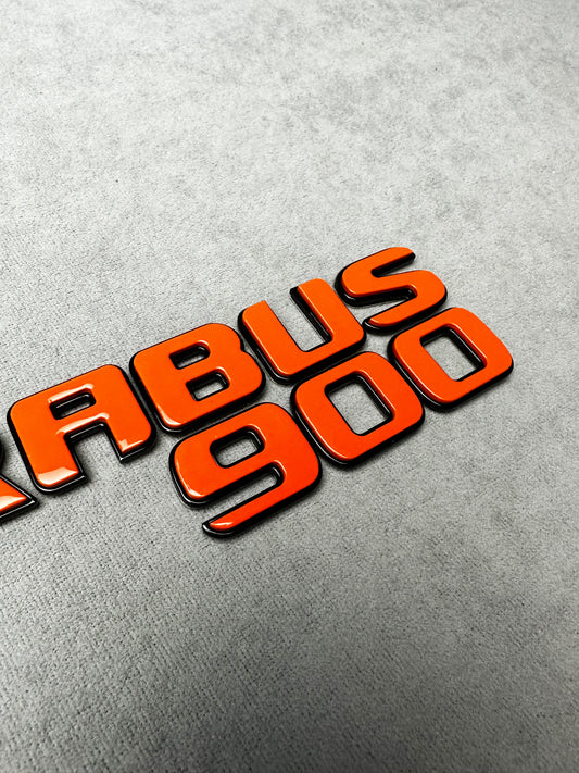 Brabus 900 orange with black emblem badge for Mercedes rear trunk, premium quality, easy installation