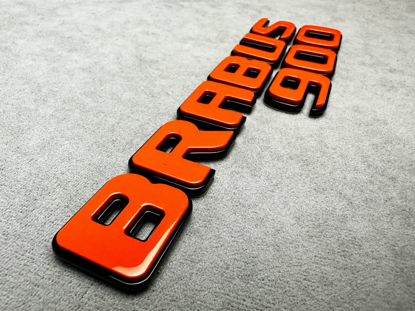 Brabus 900 orange with black emblem badge for Mercedes rear trunk, premium quality, easy installation