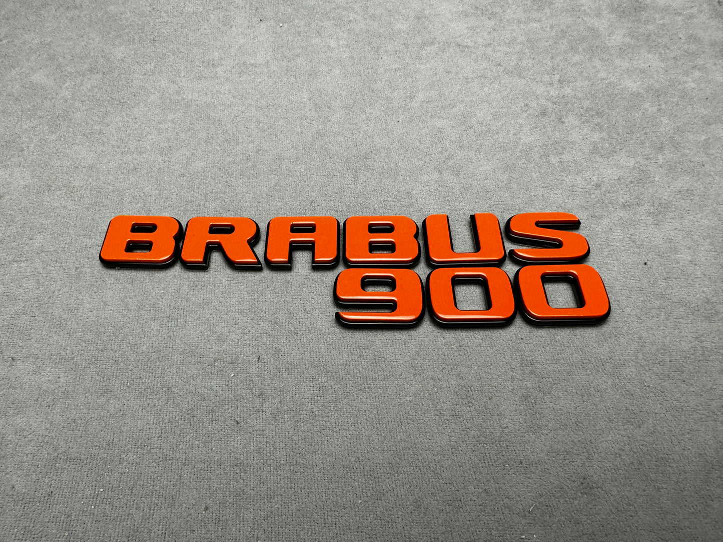 Brabus 900 orange with black emblem badge for Mercedes rear trunk, premium quality, easy installation