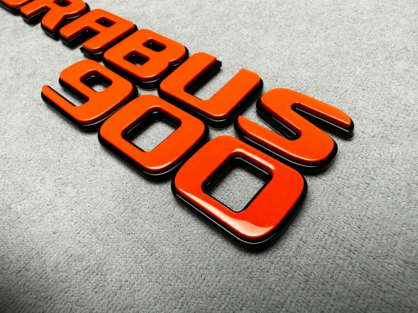 Brabus 900 orange with black emblem badge for Mercedes rear trunk, premium quality, easy installation