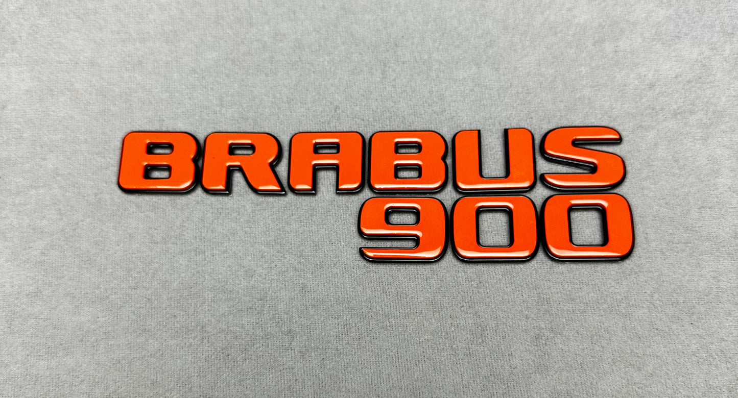Brabus 900 orange with black emblem badge for Mercedes rear trunk, premium quality, easy installation