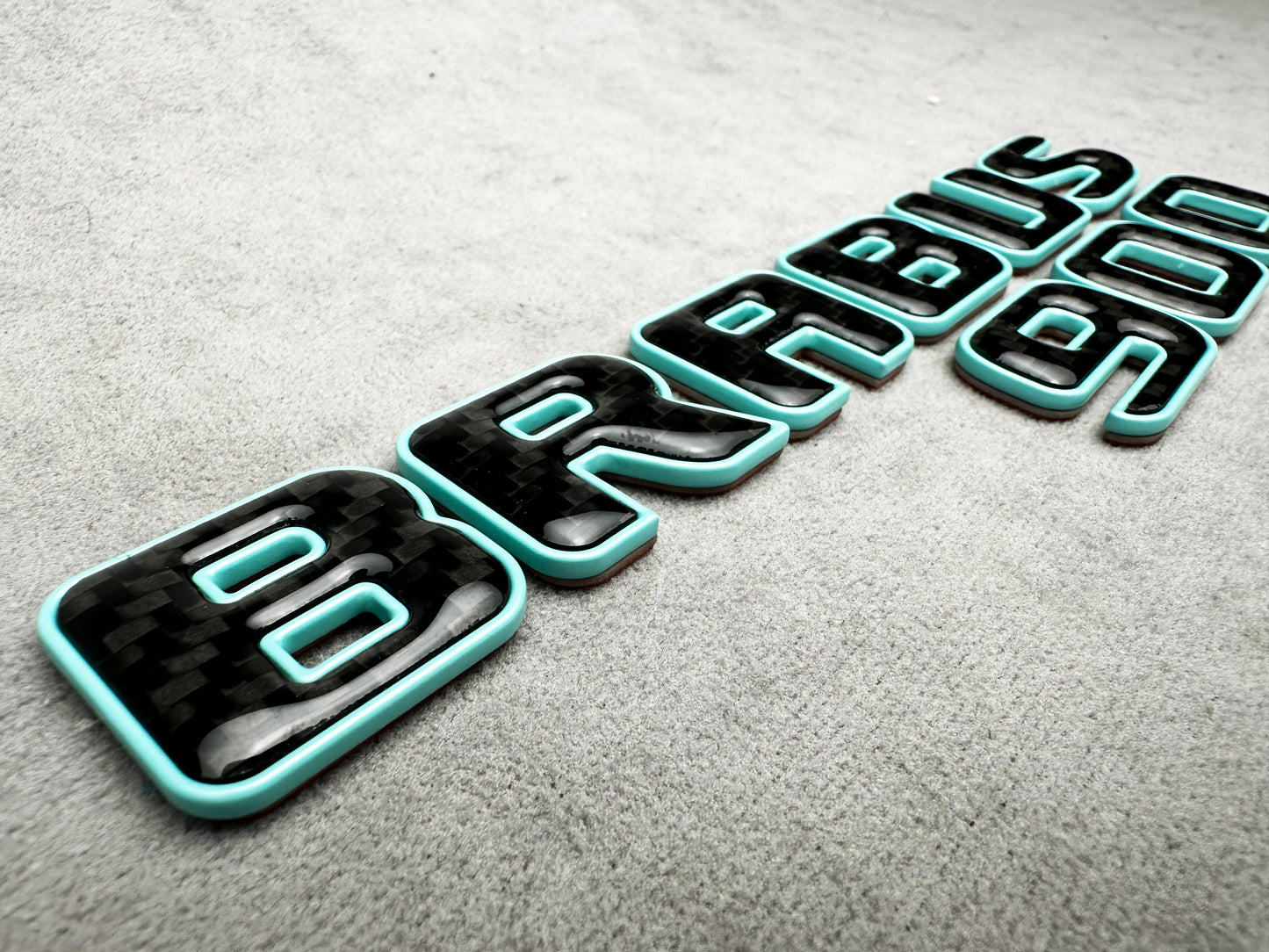 Brabus 900 Tiffany Blue Trunk Emblem Badge – Mercedes Upgrade – Premium metal and carbon fiber badge for Mercedes trunk, featuring a bold Tiffany blue finish