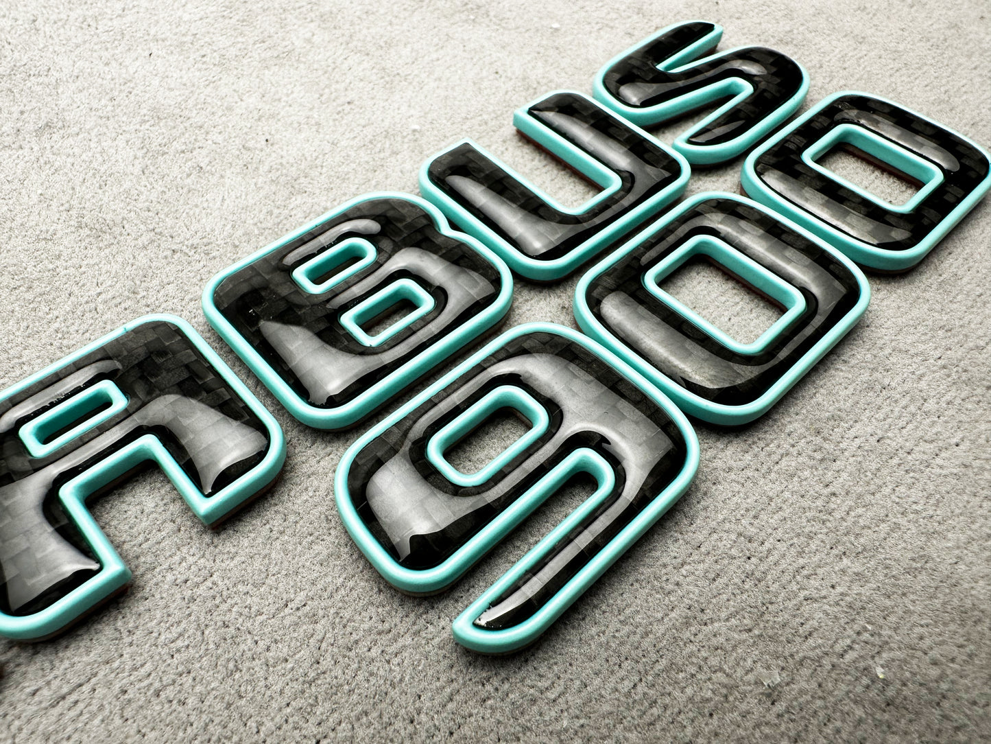 Brabus 900 Tiffany Blue Trunk Emblem Badge – Mercedes Upgrade – Premium metal and carbon fiber badge for Mercedes trunk, featuring a bold Tiffany blue finish