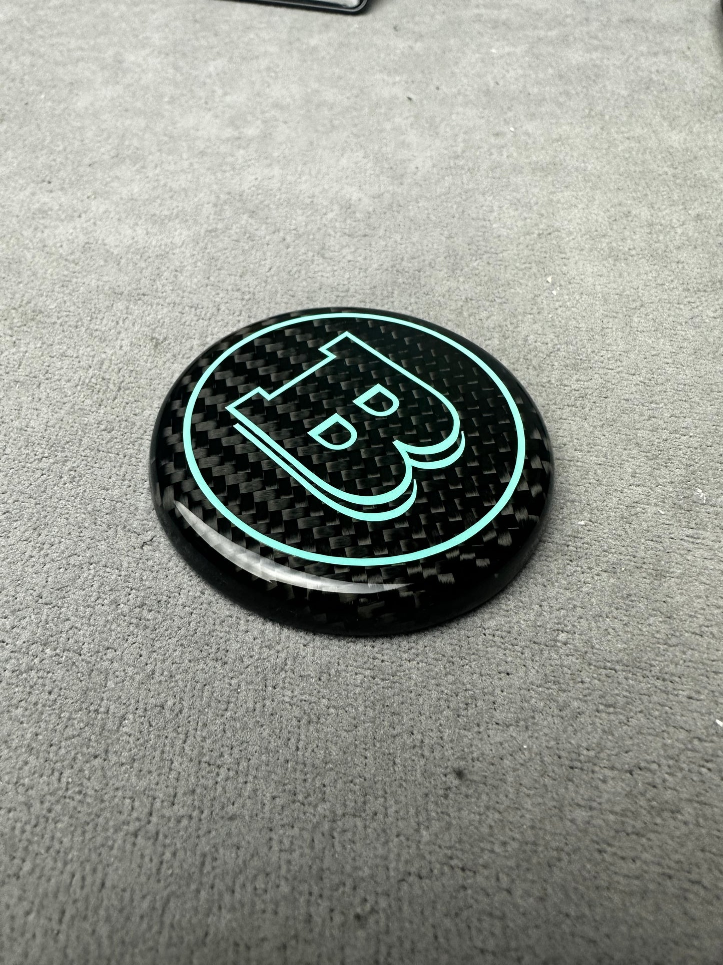 Brabus Tiffany Blue Carbon Emblem for Airbag Steering Wheel – 2024+ Mercedes models