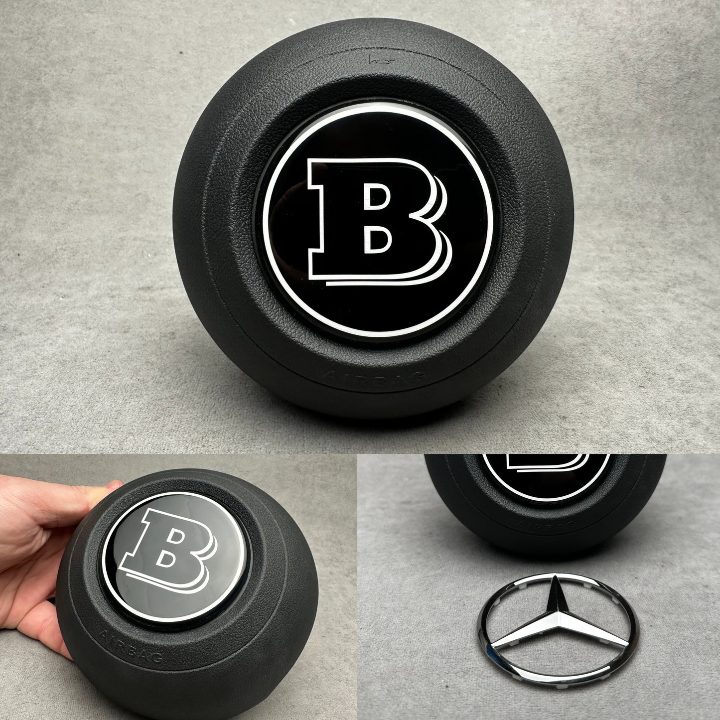Brabus Black Emblem for Airbag Steering Wheel – 2024+ Mercedes G-W465, S-W223, GLE, GLS