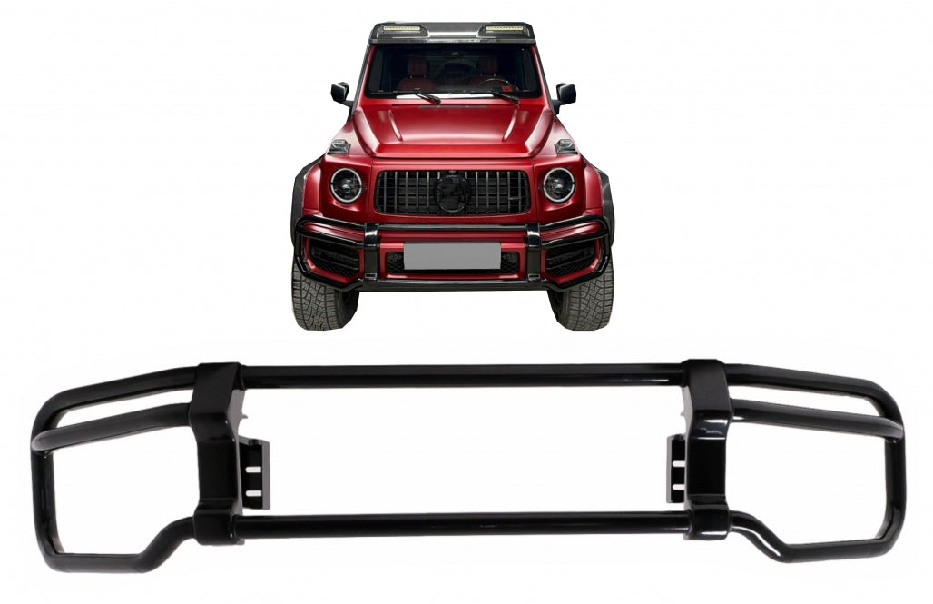 Bull Bar Front Guard G63 Design Piano Black for Mercedes G-Class W463 W464 Facelift (2018–Up)