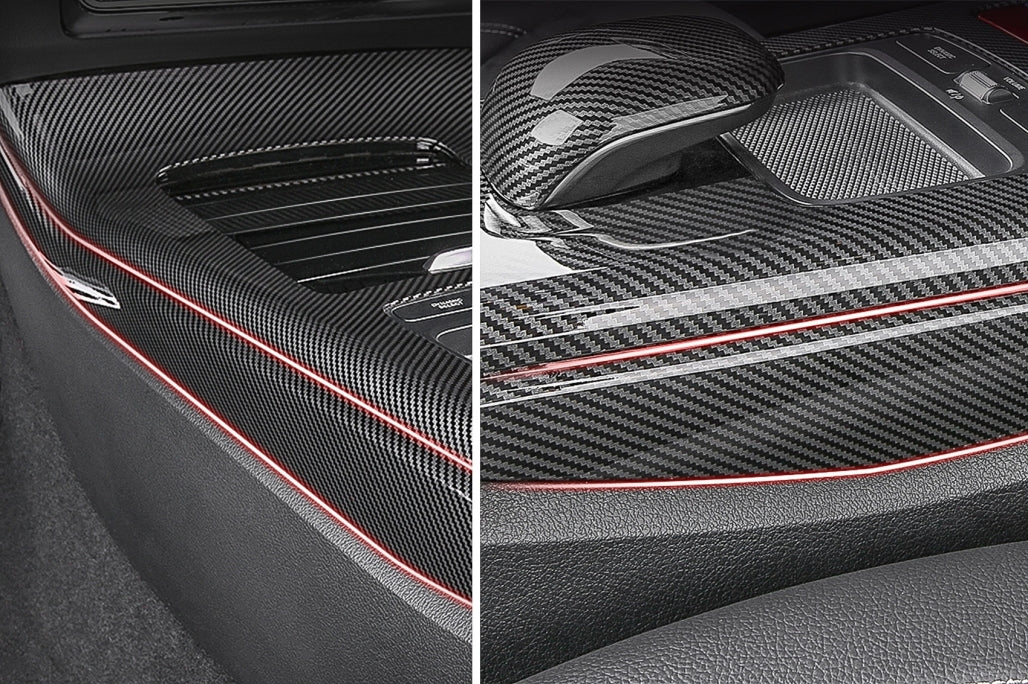 Center Console Side Trim Covers Carbon Fiber Look for Mercedes A-Class W177 V177 (2018–Up)