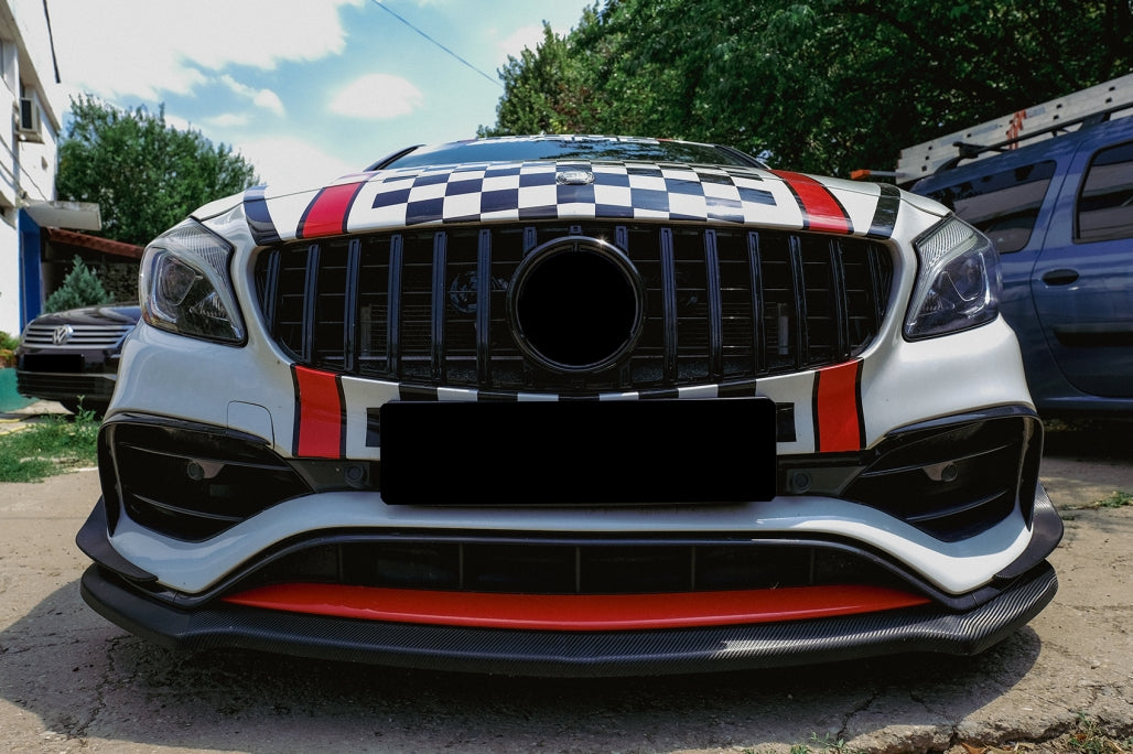 Central Grille GT-R Panamericana Design All Black for Mercedes A-Class W176 Facelift (092015–2018)