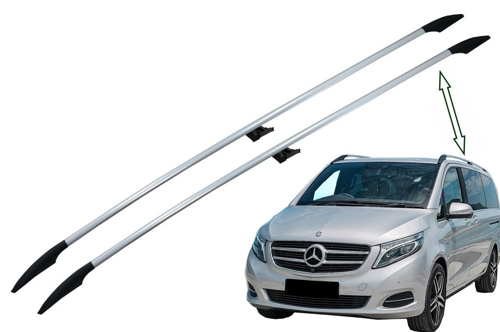 Decorative Roof Rails Matte Aluminium for Mercedes V-Class W447 (2014-Up) Short Wheelbase SWB