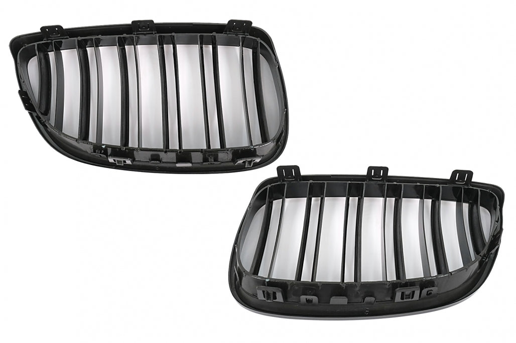 Double Stripe Kidney Grilles for BMW 3 Series E92 E93 (2006–2009) Pre-LCI Coupe Convertible Piano Black