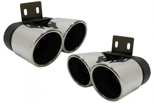 Exhaust Muffler Tips M5 LCI Chrome Twin Outlet for BMW 5 Series F10 F11 (2011–2017)