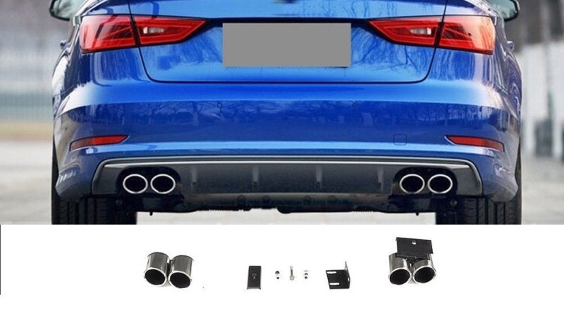 Exhaust Muffler Tips Tail Pipes Audi A3 8V S3 Quad Design – left & right set