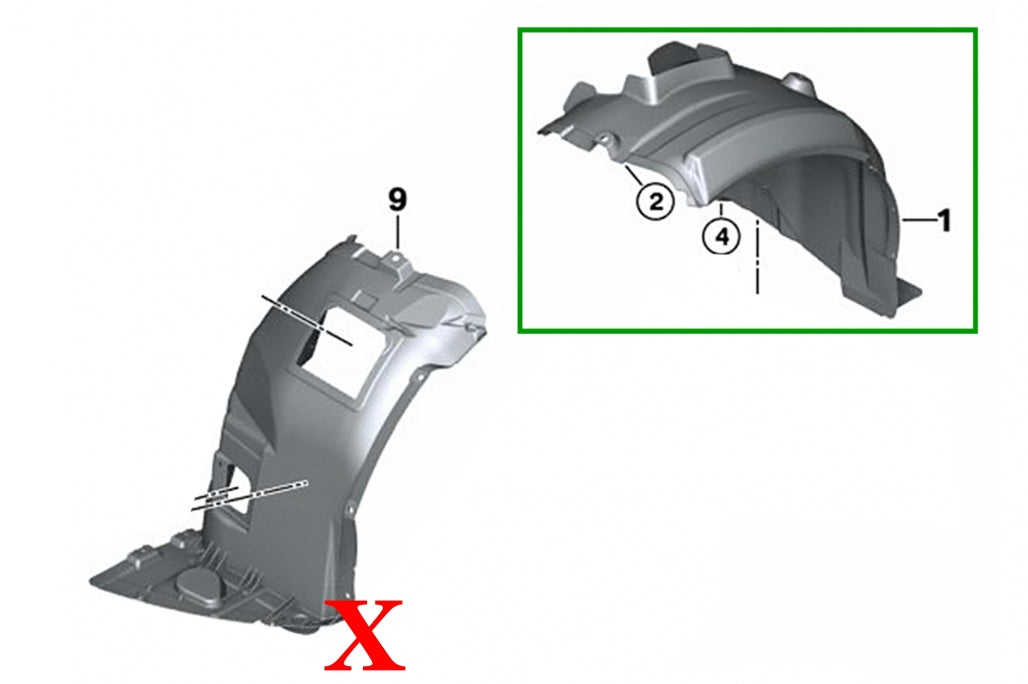 Fender Liner Front Right for BMW 3 Series E90 E91 (2004–2011)