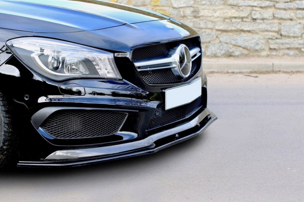 Front Bumper Lip Glossy Black for Mercedes CLA45 C117 X117 (2013–2016)