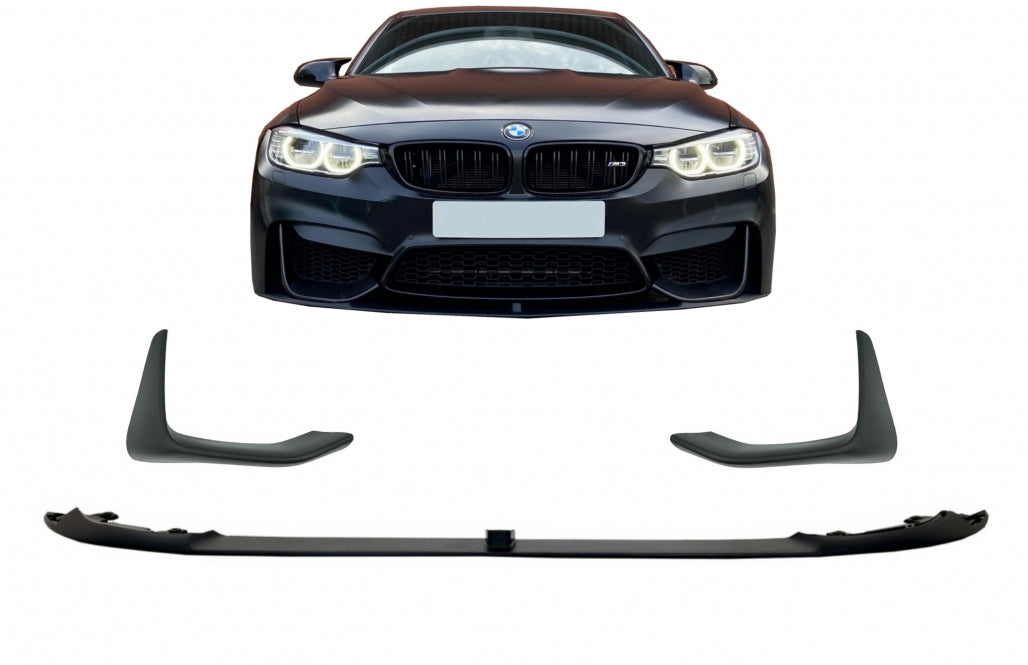 Front Bumper Lip Spoiler & Splitters Kit Matte Black for BMW F80 M3 F82 F83 M4 (2014-2019)