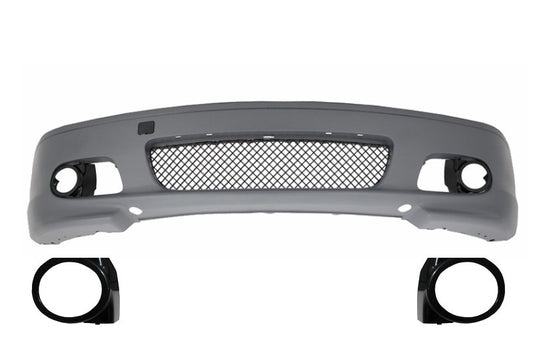 Front Bumper M-Tech II Design with Fog Lights for BMW 3 Series E46 Coupe Cabrio (1999–2007) Without PDC