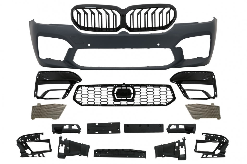 Front Bumper M5 Design with Piano Black Grilles for BMW 5 Series G30 G31 LCI (2020–Up)
