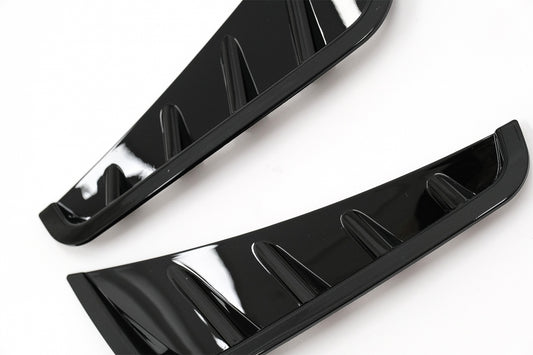 Front Bumper Side Fins Piano Black for Mercedes C-Class W205 S205 Facelift AMG Sport Line (2018–2020)