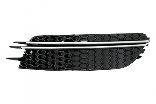Front Bumper Side Grilles RS Design Black with Brushed Aluminium Inserts for Audi A6 C7 4G (2012–2015)