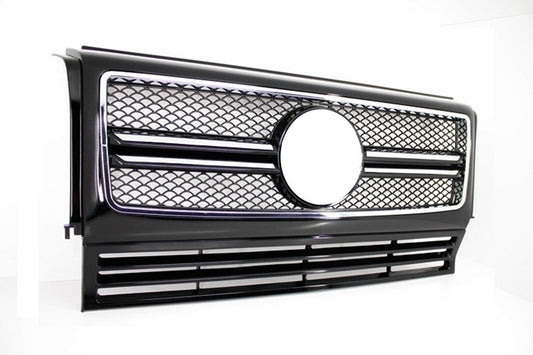 Front Grille G65 Design Piano Black Chrome for Mercedes G-Class W463 (1990–2012)
