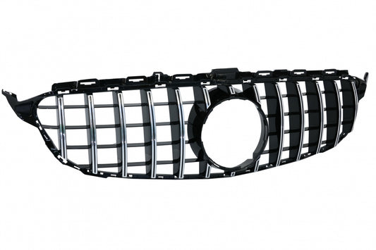 Front Grille GT-R Panamericana Chrome for Mercedes C-Class W205 S205 C205 A205 (2014–2018) Without Camera