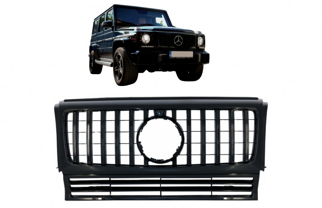Front Grille GT-R Panamericana Design All Black for Mercedes G-Class W463 (1990–2014)