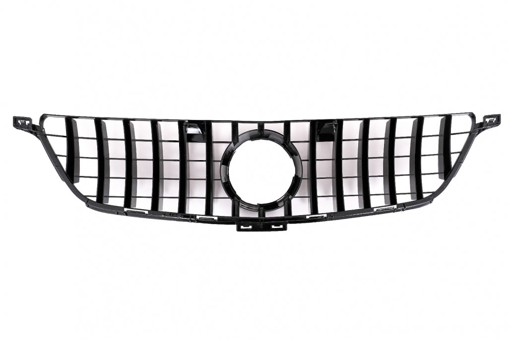 Front Grille GT-R Panamericana Piano Black for Mercedes ML-Class W166 (2012–2014)