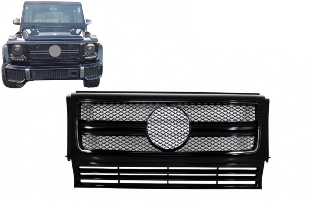 Front Grille for Mercedes G-Class W463 (1990–2012) G63 G65 Design Full Piano Black Edition