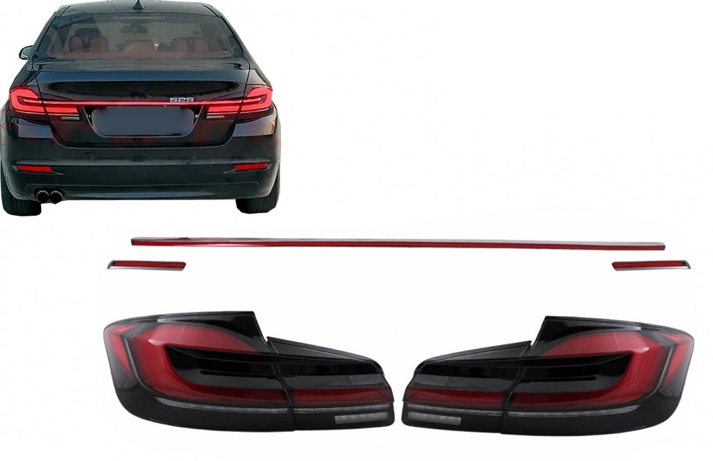 G30 LCI Style LED Taillights Red Black Sequential for BMW 5 Series F10 (2011–2017)