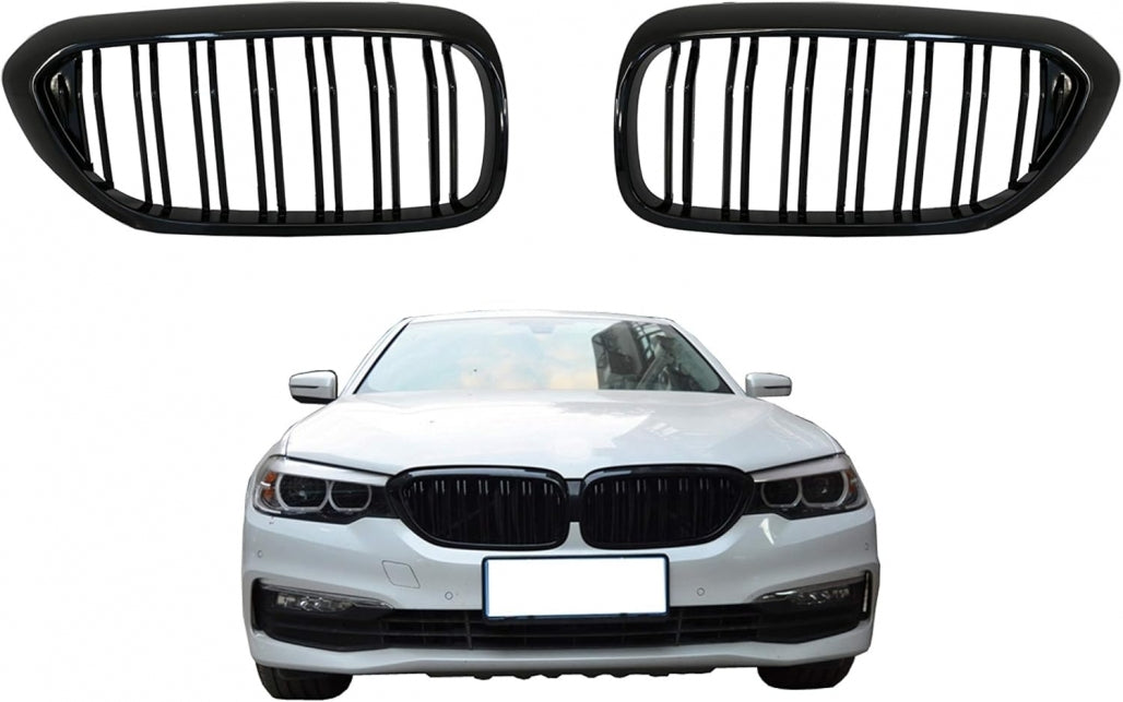 Kidney Grilles Double Stripe M Design Piano Black for BMW 5 Series G30 G31 (2017–2019)